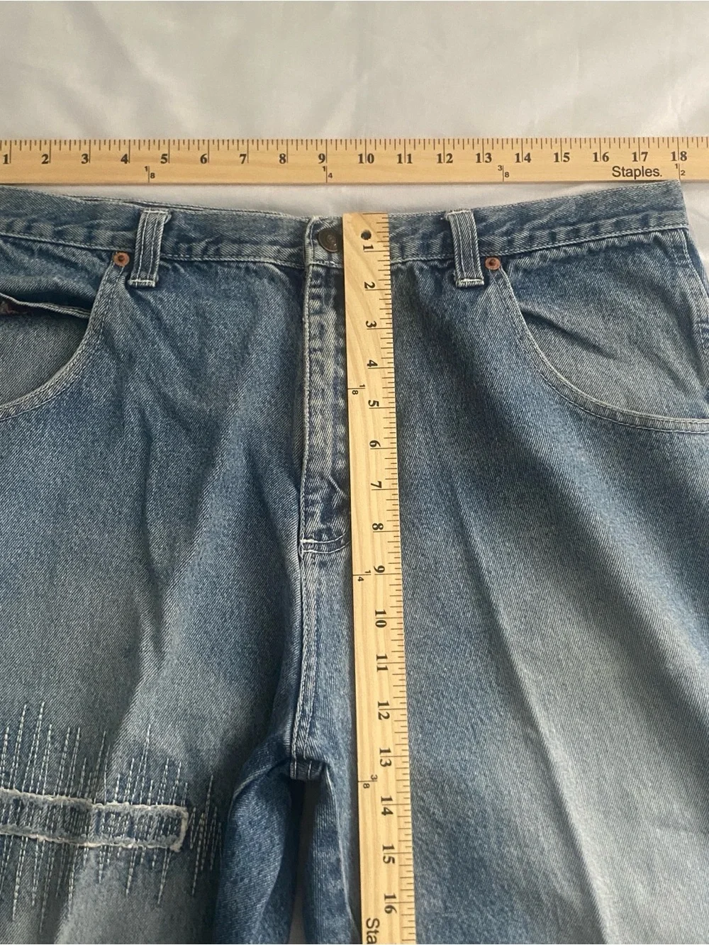 Brooklyn Xpress Carpenter Jeans 38x31 Patchwork Sashiko Distressed Y2K 90s READ